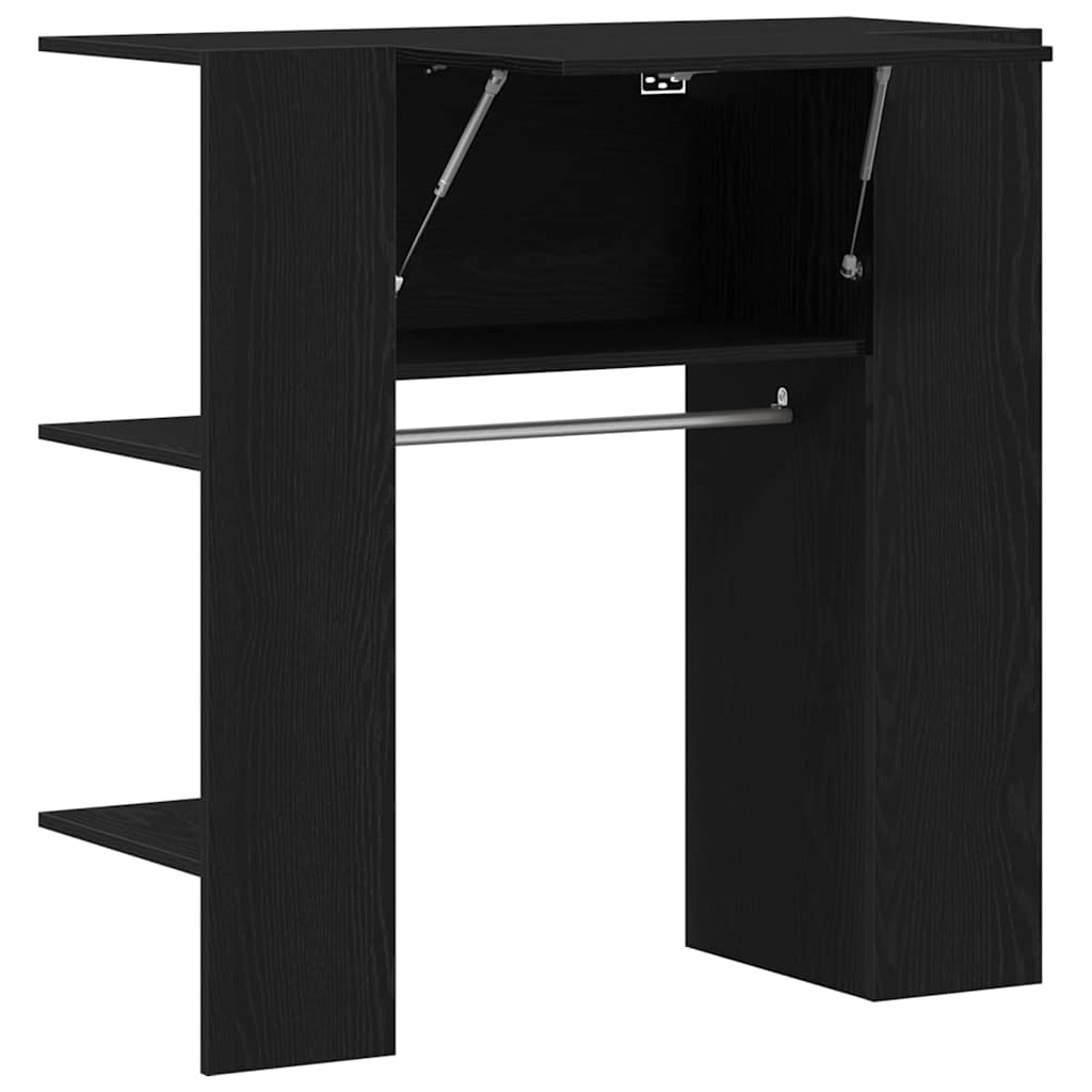 Flurschrank mit Regal Schwarz Eichen-Optik 97,5 x 37 x 99 cm