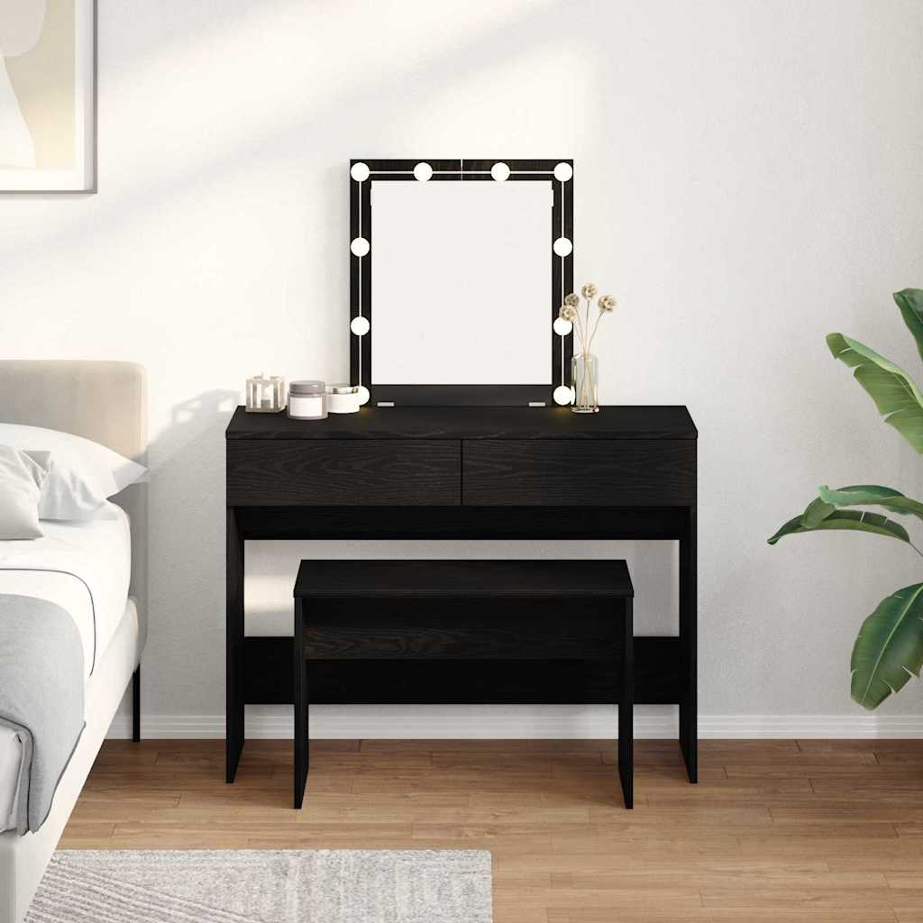 Kleiderhocker Schwarz Eichen-Optik 70 x 35 x 45 cm