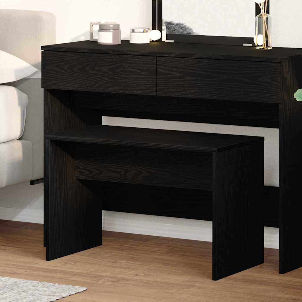 Kleiderhocker Schwarz Eichen-Optik 70 x 35 x 45 cm