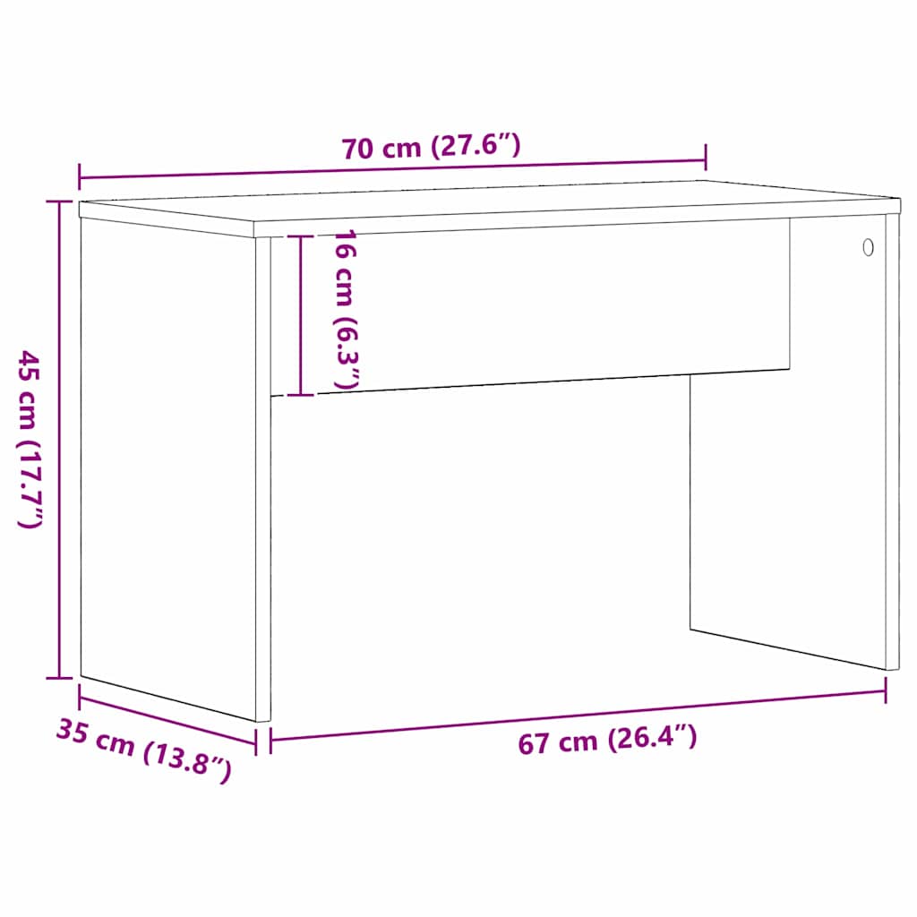 Kleiderhocker Schwarz Eichen-Optik 70 x 35 x 45 cm