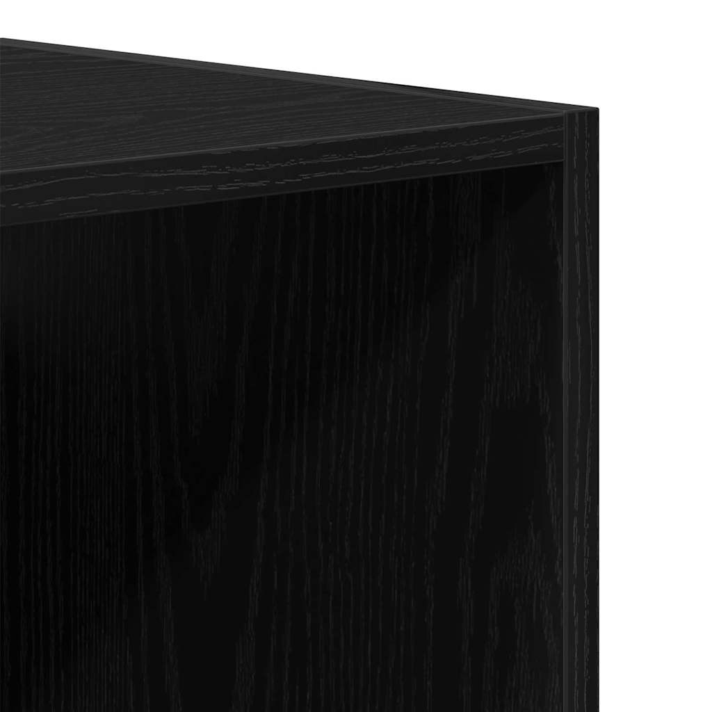 Hängender Wandschrank Schwarz Eichen-Optik 69,5 x 32,5 x 90 cm