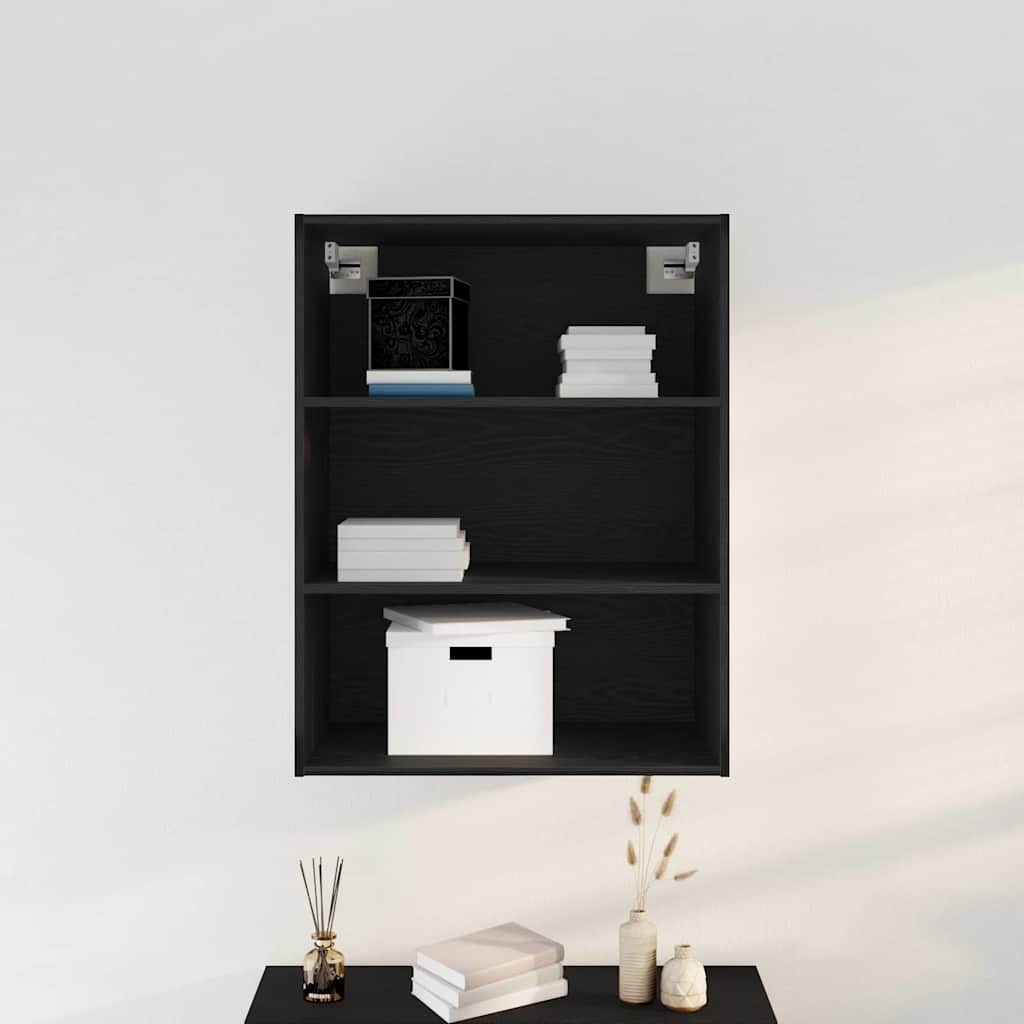 Hängender Wandschrank Schwarz Eichen-Optik 69,5 x 32,5 x 90 cm