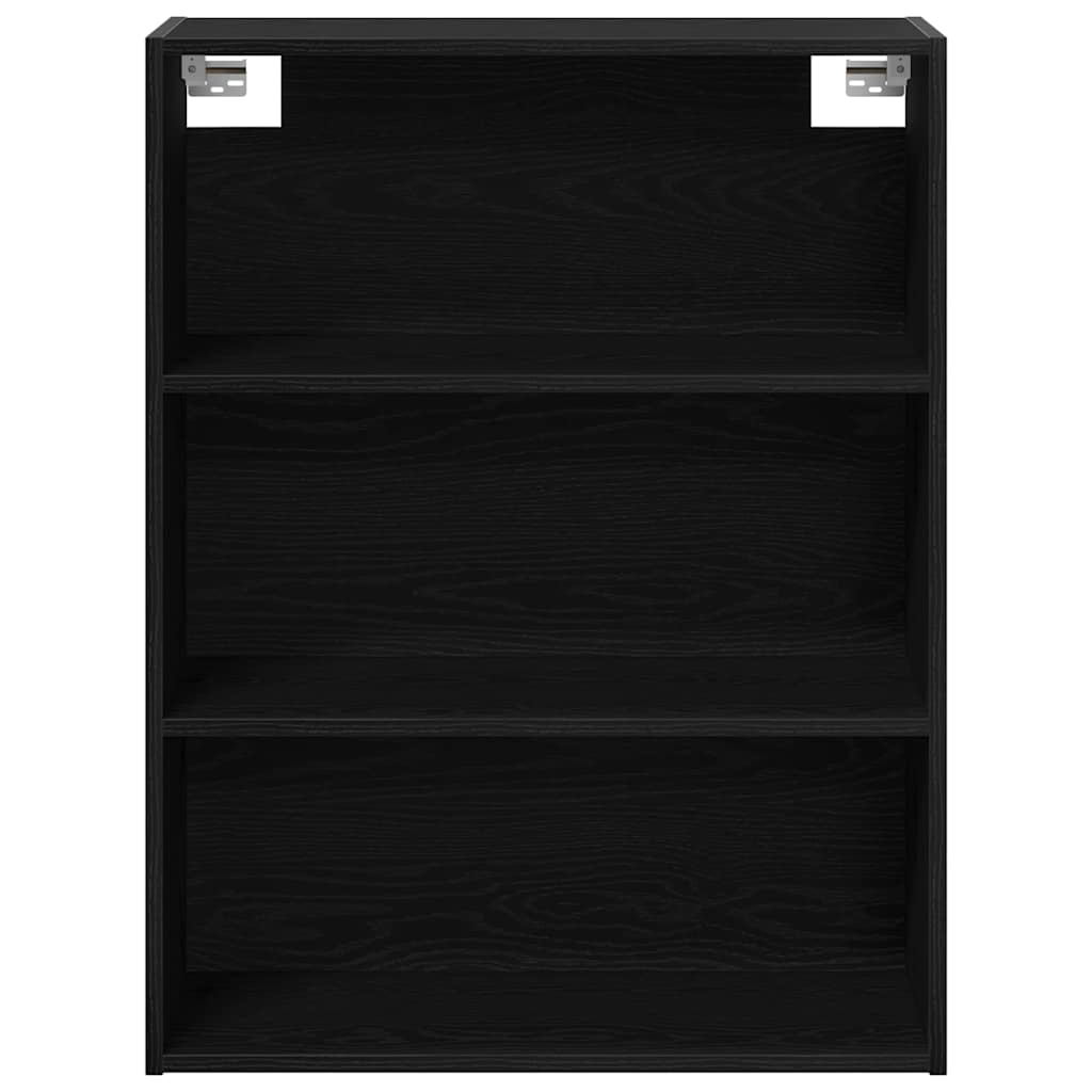Hängender Wandschrank Schwarz Eichen-Optik 69,5 x 32,5 x 90 cm