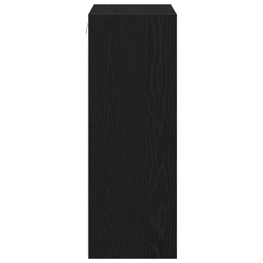 Hängender Wandschrank Schwarz Eichen-Optik 69,5 x 32,5 x 90 cm