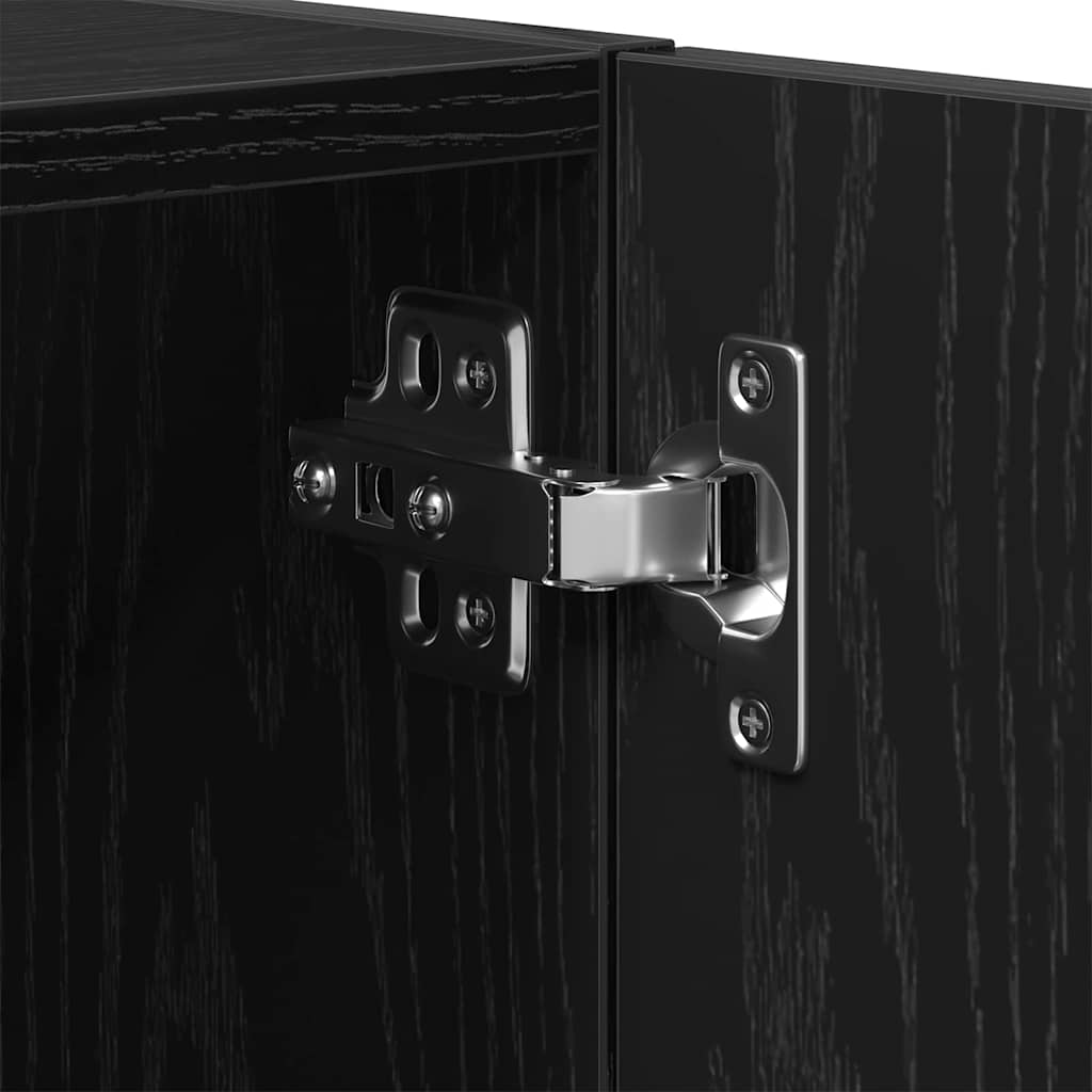 Wandschrank Schwarz Eichen-Optik 60 x 30 x 70 cm Holzwerkstoff