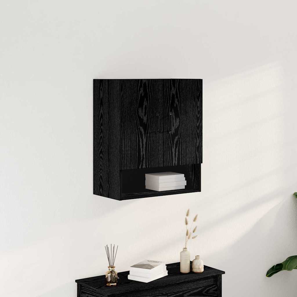 Wandschrank Schwarz Eichen-Optik 60 x 30 x 70 cm Holzwerkstoff