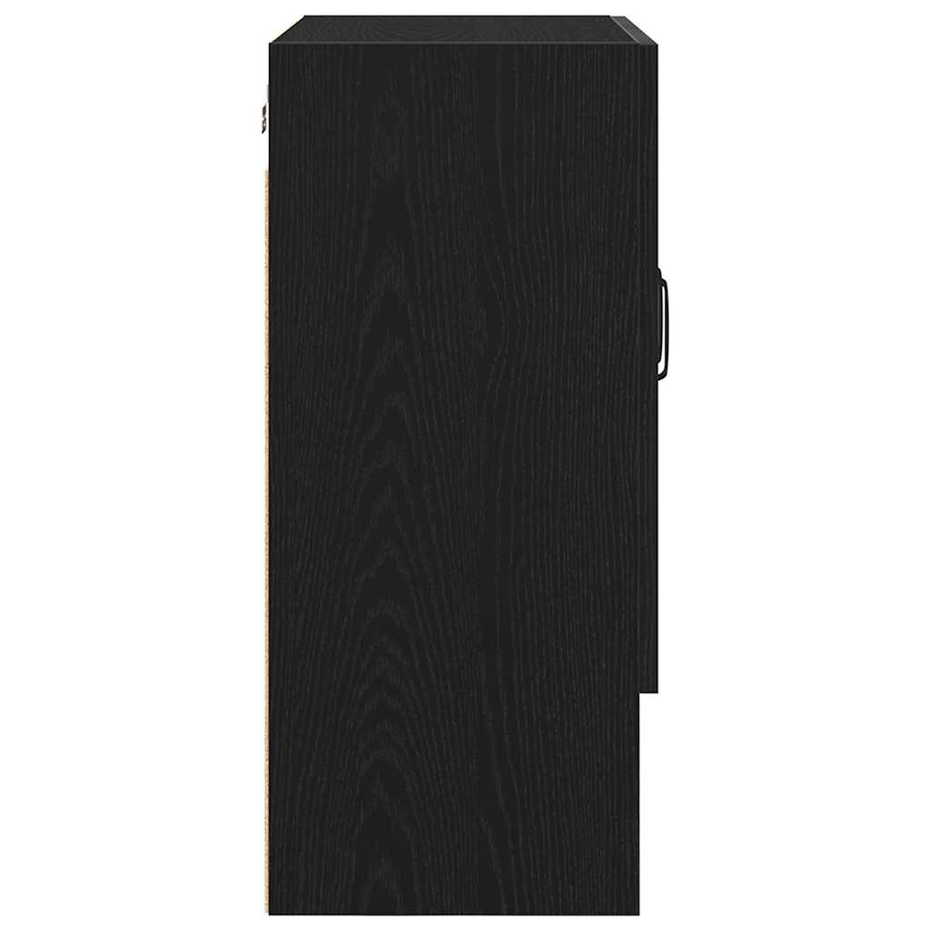 Wandschrank Schwarz Eichen-Optik 60 x 30 x 70 cm Holzwerkstoff
