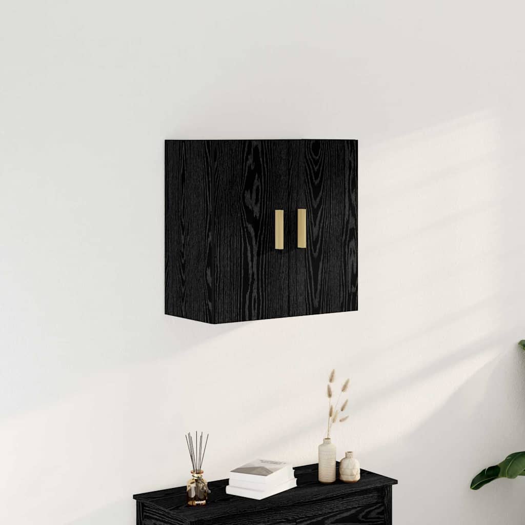Wandschrank Schwarz Eichen-Optik 60 x 30 x 60 cm Holzwerkstoff