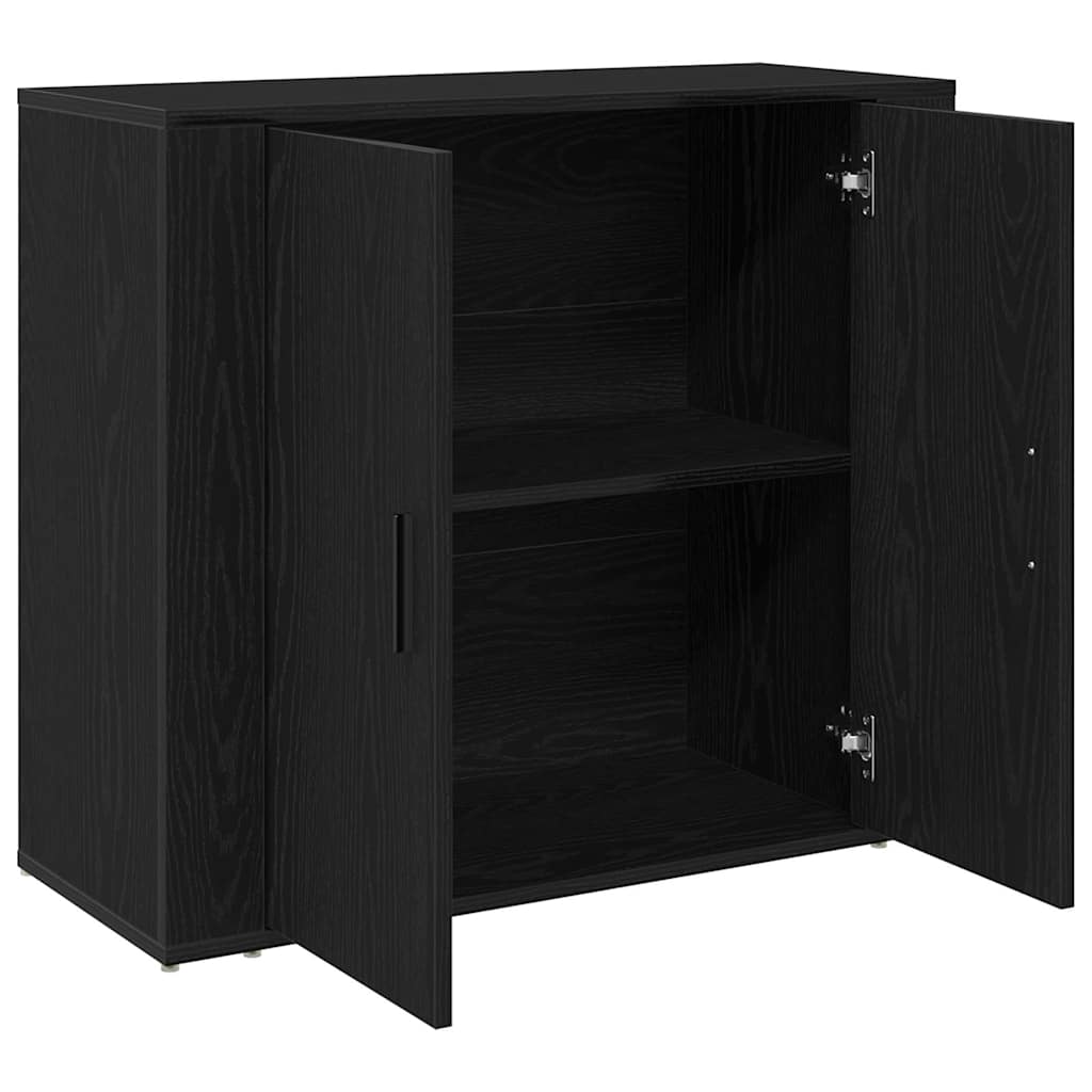 Sideboard Schwarz Eichen-Optik 80 x 33 x 70 cm Holzwerkstoff