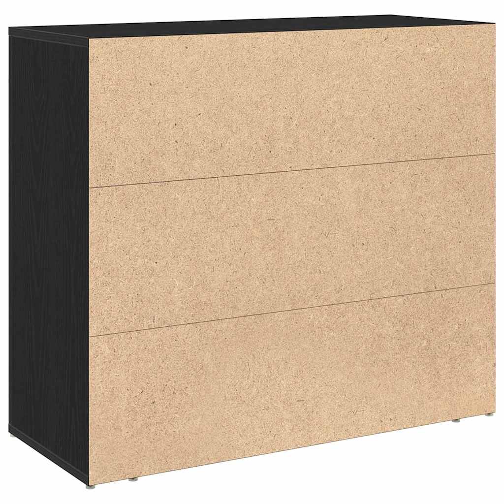 Sideboard Schwarz Eichen-Optik 80 x 33 x 70 cm Holzwerkstoff