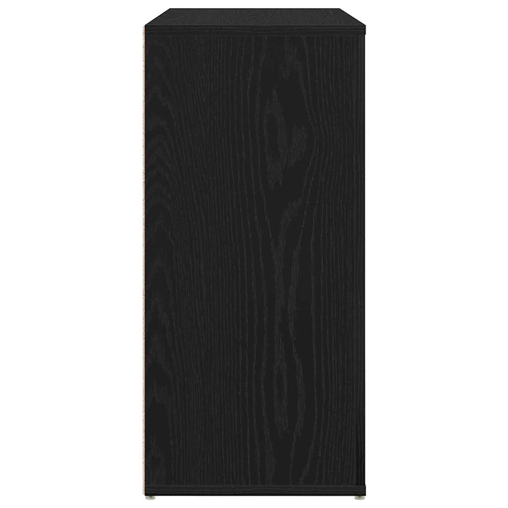 Sideboard Schwarz Eichen-Optik 80 x 33 x 70 cm Holzwerkstoff