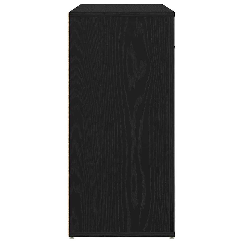 Sideboard Schwarz Eichen-Optik 80 x 33 x 70 cm Holzwerkstoff