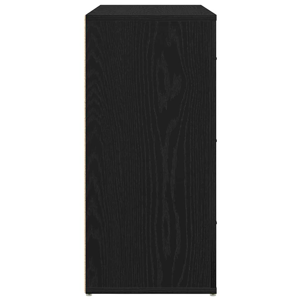 Sideboard Schwarz Eichen-Optik 80 x 33 x 70 cm Holzwerkstoff