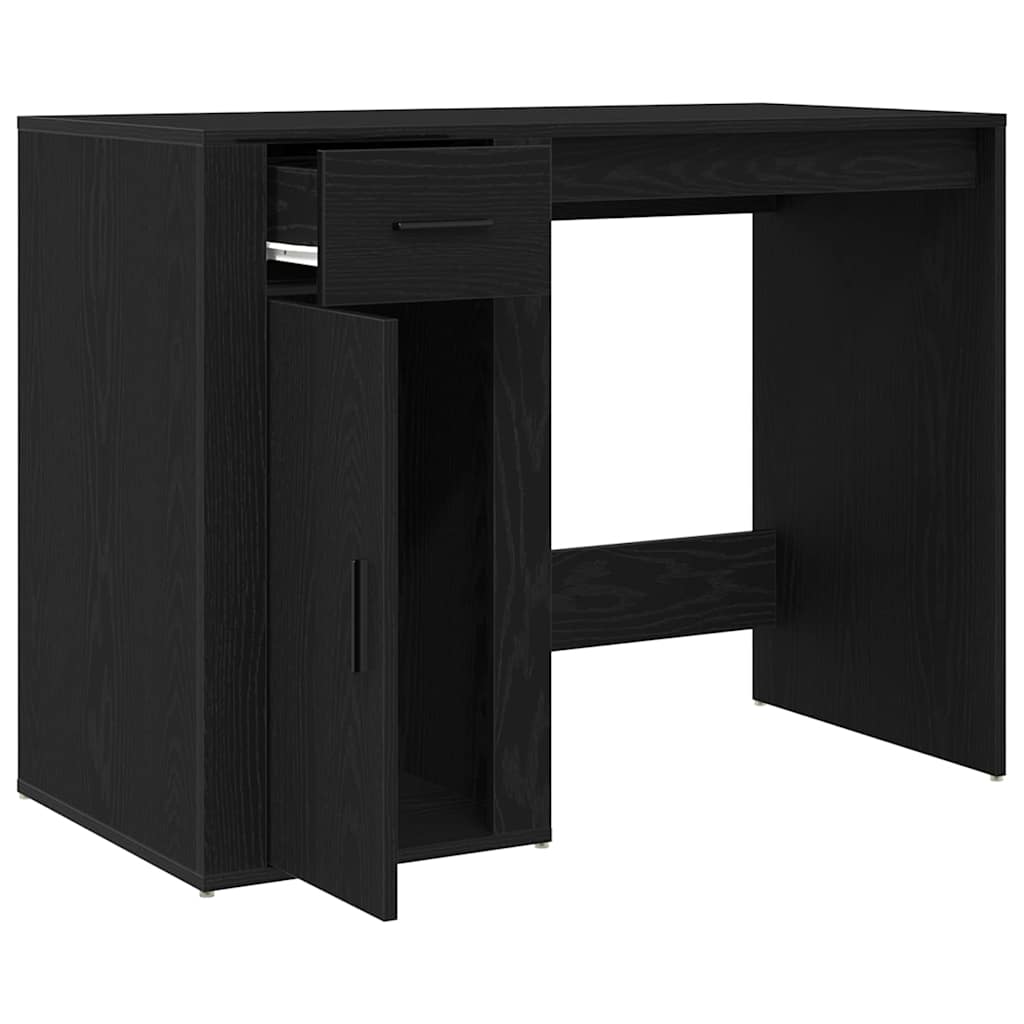 Schreibtisch mit Speicher Schwarz Eichen-Optik 100 x 49 x 74 cm