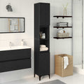 Badezimmerschrank mit Tür Schwarz Eichen-Optik 30 x 30 x 190 cm