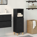 Badezimmerschrank mit Tür Schwarz Eichen-Optik 30 x 30 x 100 cm