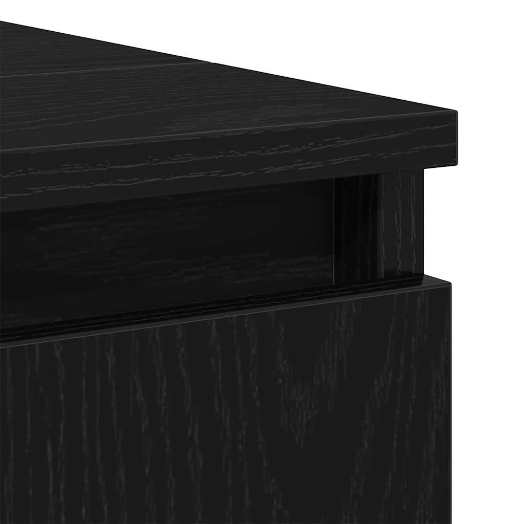 Waschbeckenschrank mit Tür Schwarz Eichen-Optik 58 x 33 x 60 cm