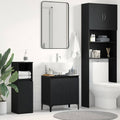 Waschbeckenschrank mit Tür Schwarz Eichen-Optik 58 x 33 x 60 cm