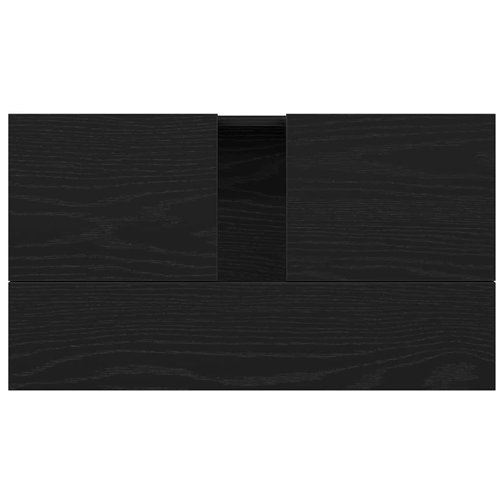 Waschbeckenschrank mit Tür Schwarz Eichen-Optik 58 x 33 x 60 cm