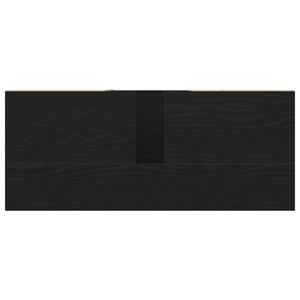 Waschbeckenschrank mit Tür Schwarz Eichen-Optik 80 x 33 x 60 cm