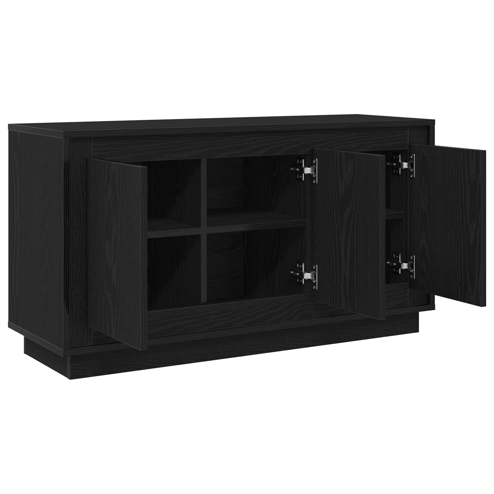 Sideboard Schwarz Eichen-Optik 102 x 35 x 55 cm Holzwerkstoff