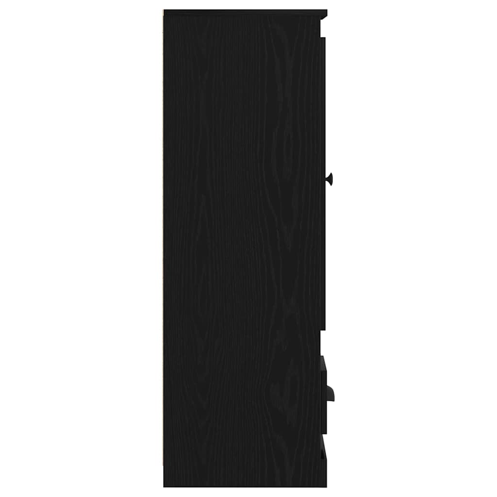 Highboard Schwarz Eichen-Optik 36 x 35.5 x 103.5 cm