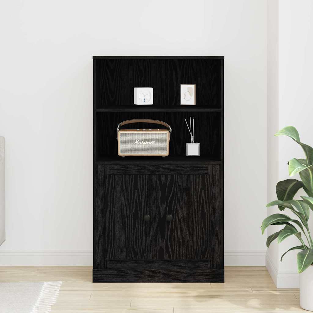 Highboard Schwarz Eichen-Optik 60 x 35.5 x 103.5 cm