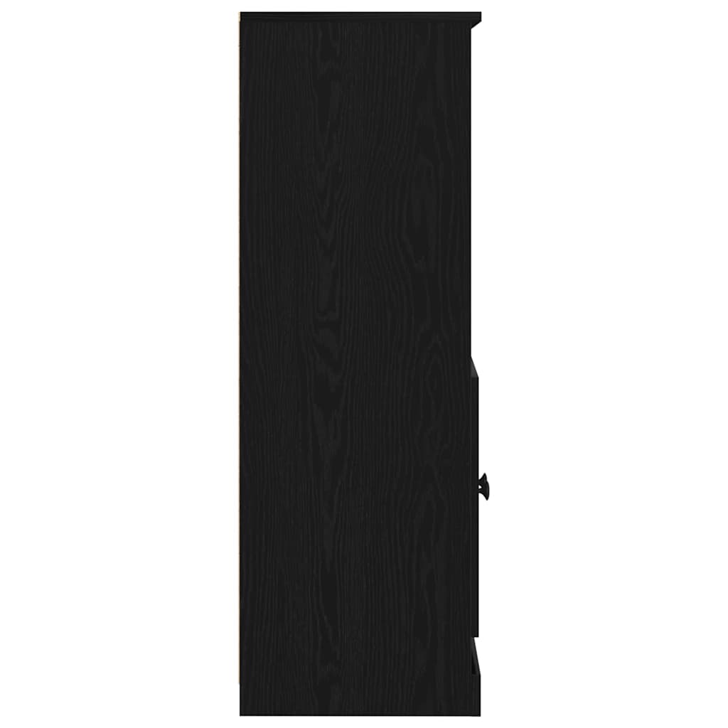 Highboard Schwarz Eichen-Optik 60 x 35.5 x 103.5 cm