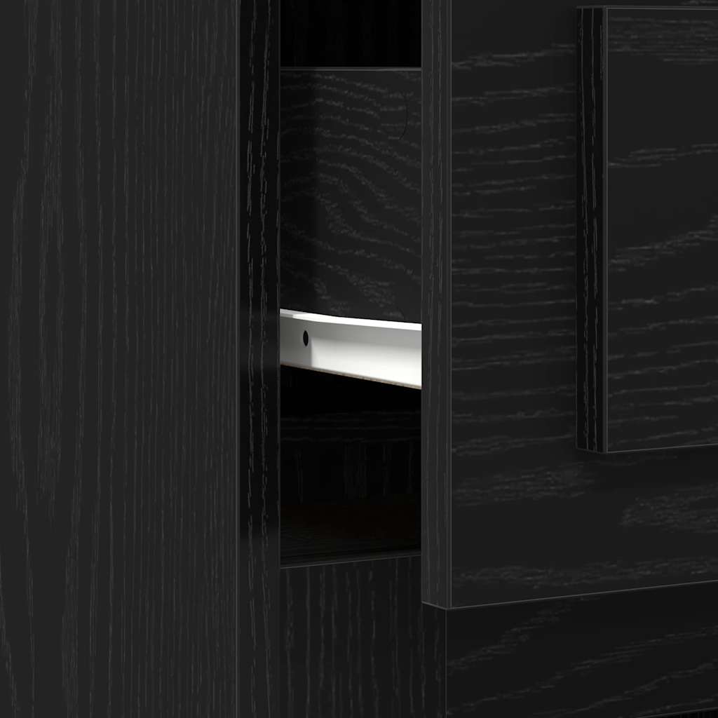 Schreibtisch mit Speicher Schwarz Eichen-Optik 50 x 115 x 75 cm