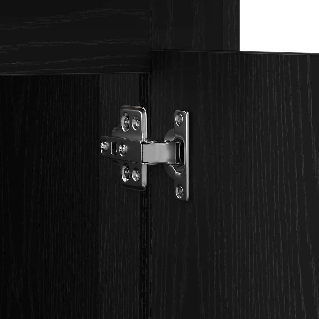 Schreibtisch mit Speicher Schwarz Eichen-Optik 50 x 115 x 75 cm