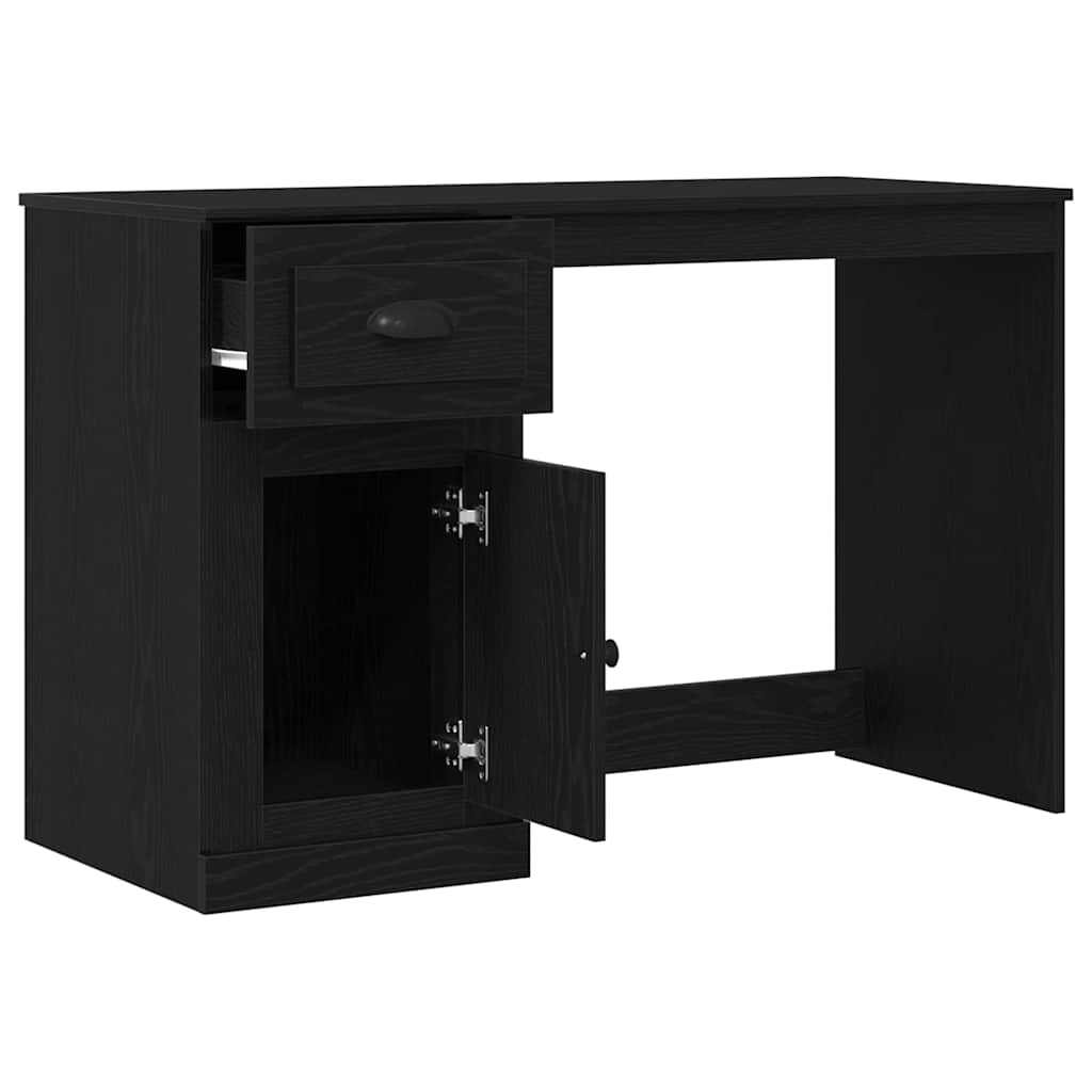 Schreibtisch mit Speicher Schwarz Eichen-Optik 50 x 115 x 75 cm