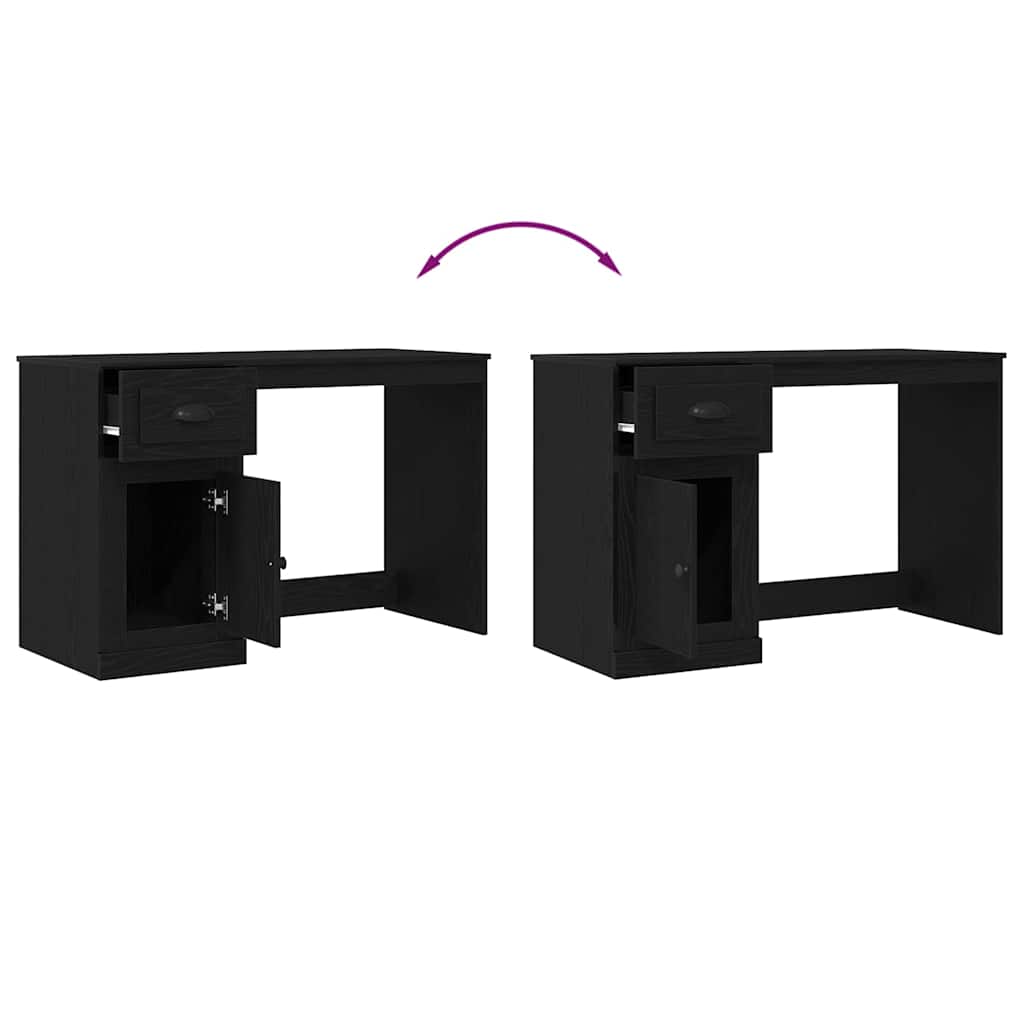 Schreibtisch mit Speicher Schwarz Eichen-Optik 50 x 115 x 75 cm