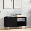 Schallplattenschrank Schwarz Eichen-Optik 84,5 x 38 x 48 cm