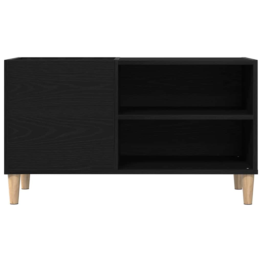Schallplattenschrank Schwarz Eichen-Optik 84,5 x 38 x 48 cm