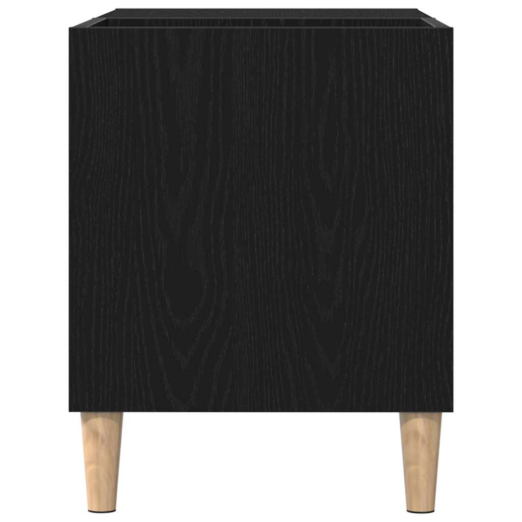 Schallplattenschrank Schwarz Eichen-Optik 84,5 x 38 x 48 cm