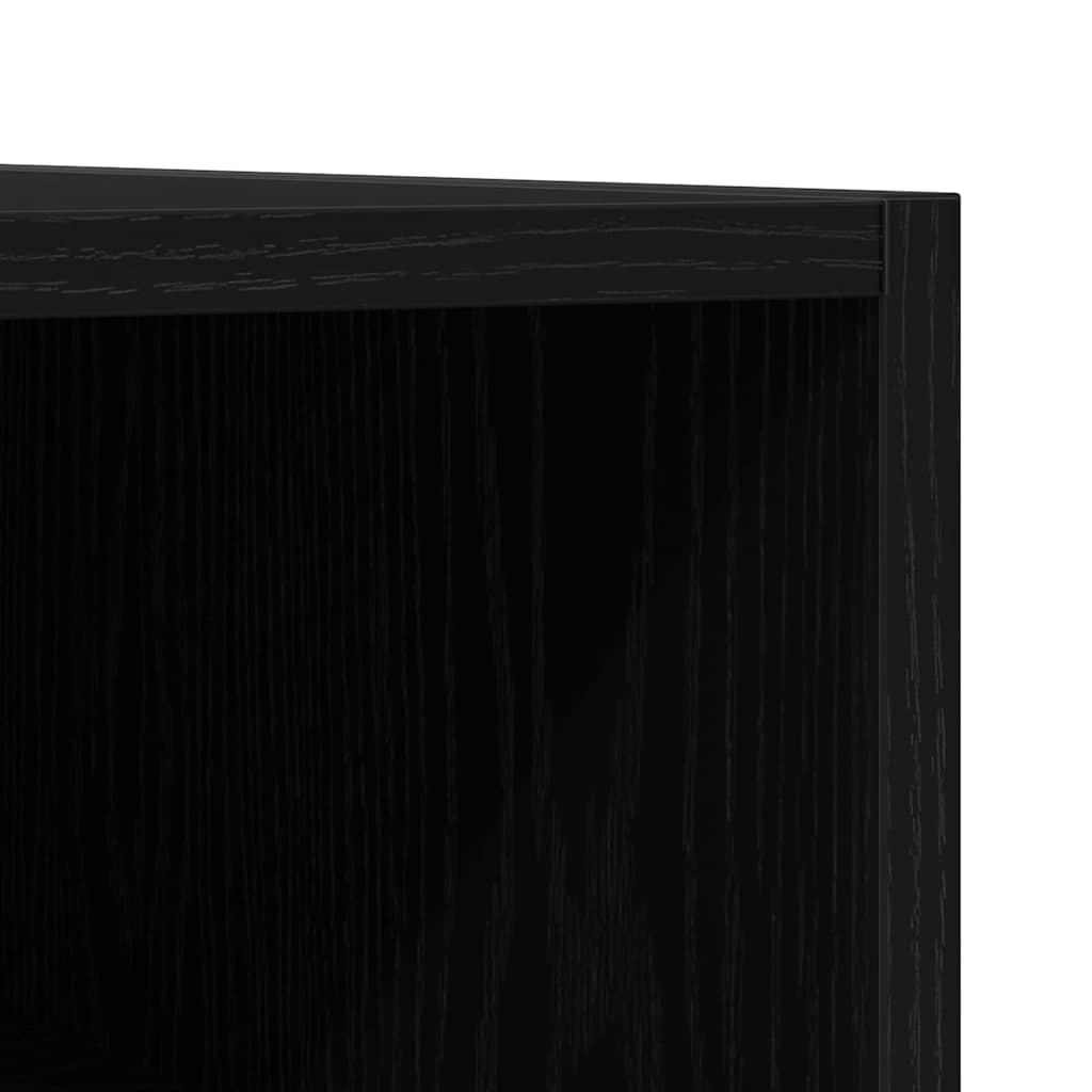 Schallplattenschrank Schwarz Eichen-Optik 84,5 x 38 x 48 cm