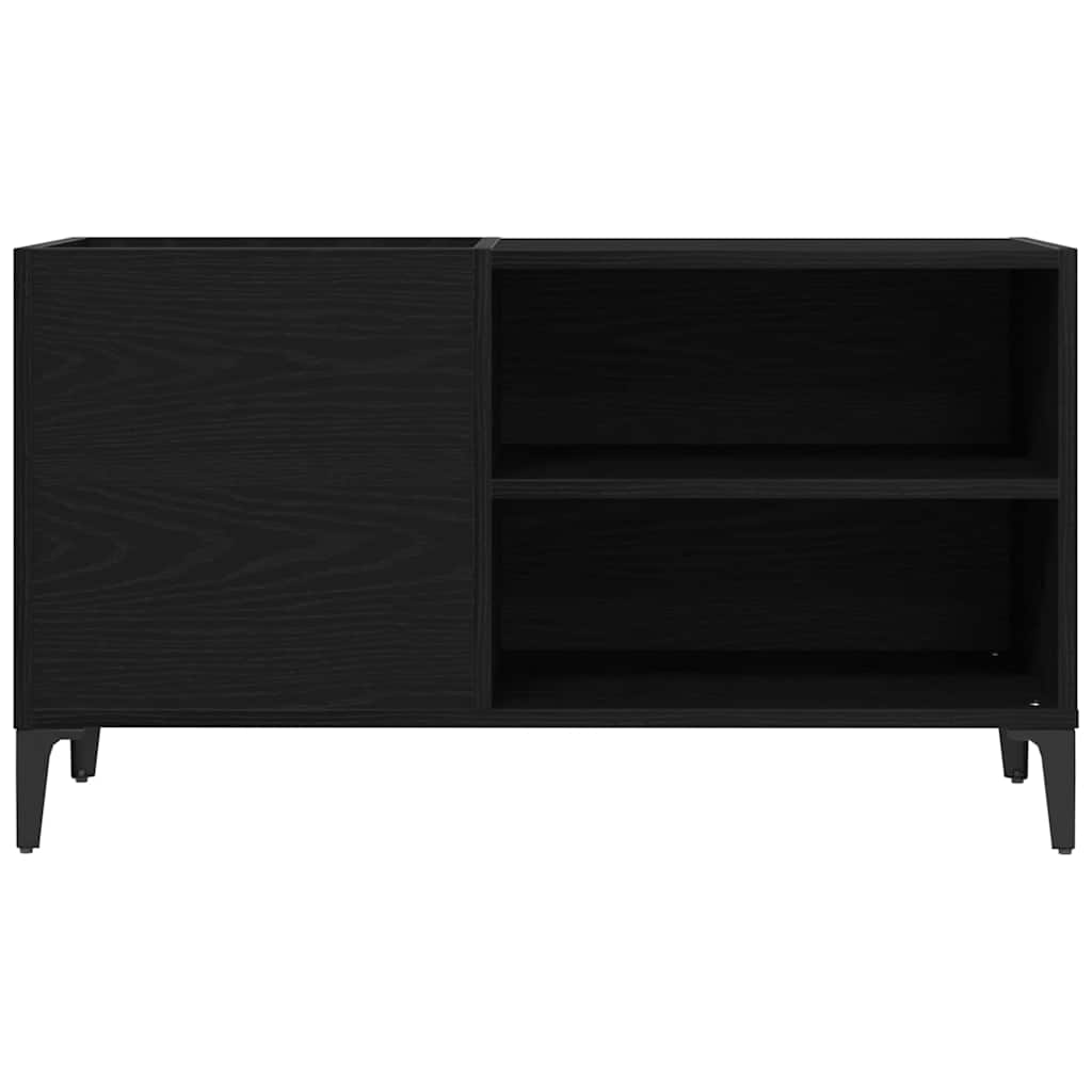 Schallplattenschrank Schwarz Eichen-Optik 84,5 x 38 x 48 cm