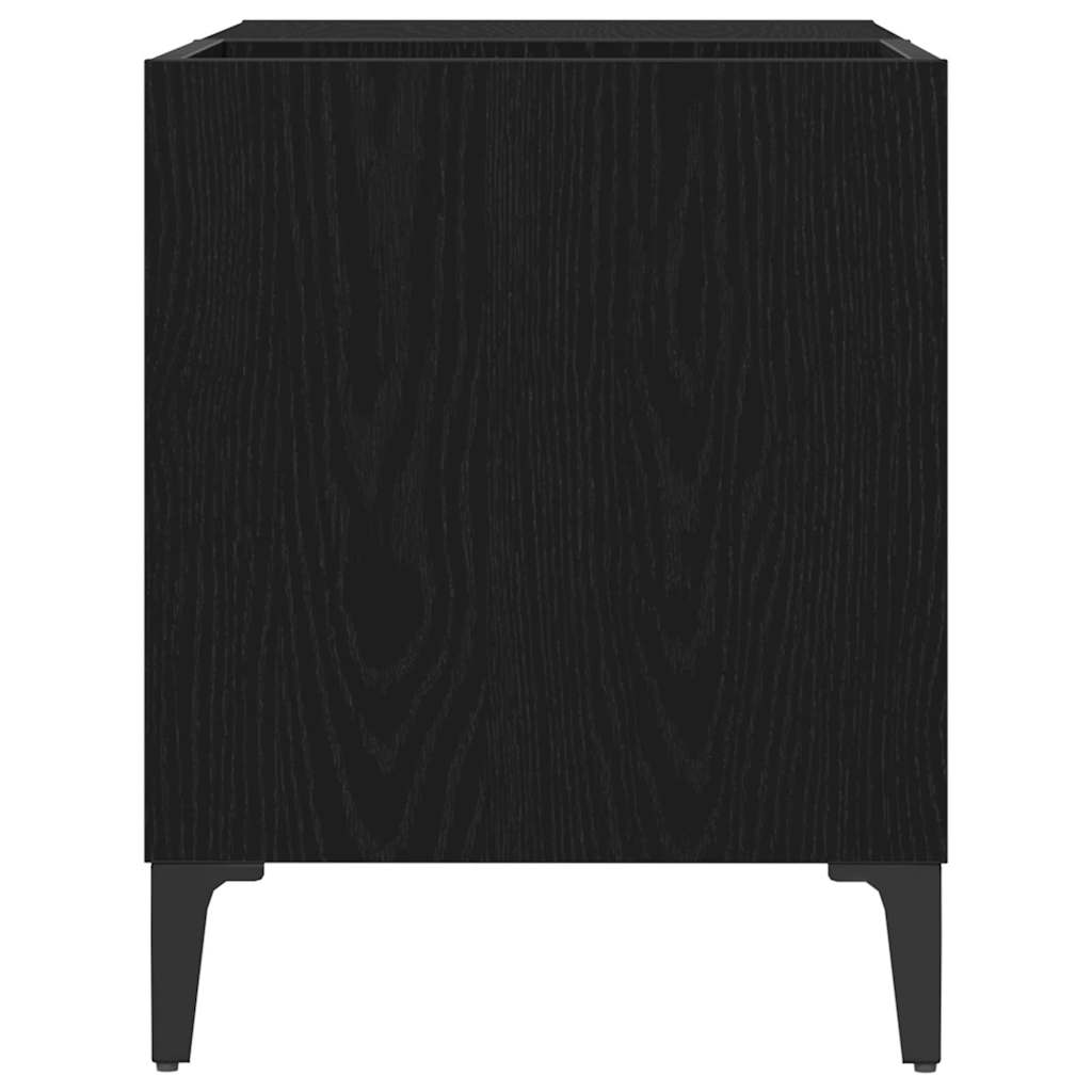 Schallplattenschrank Schwarz Eichen-Optik 84,5 x 38 x 48 cm