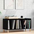 Schallplattenschrank Schwarz Eichen-Optik 100 x 38 x 48 cm