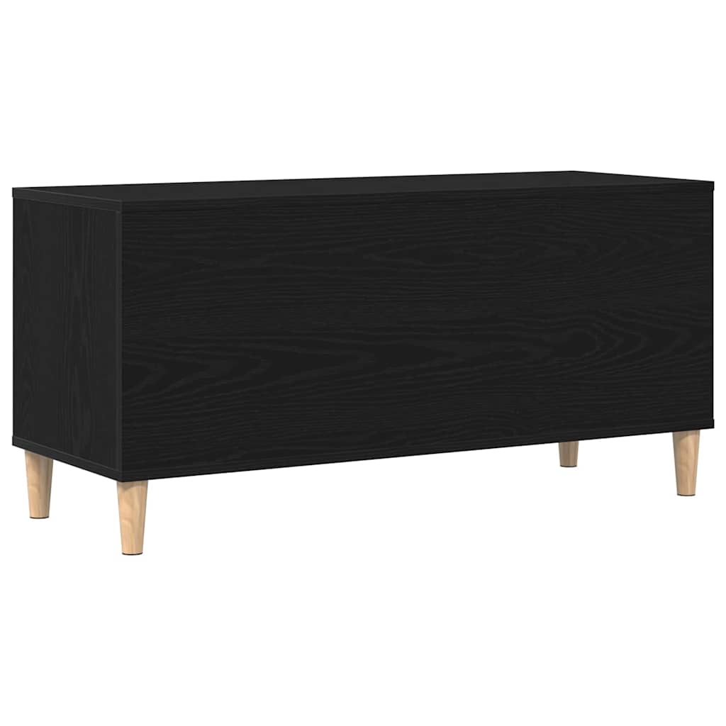 Schallplattenschrank Schwarz Eichen-Optik 100 x 38 x 48 cm