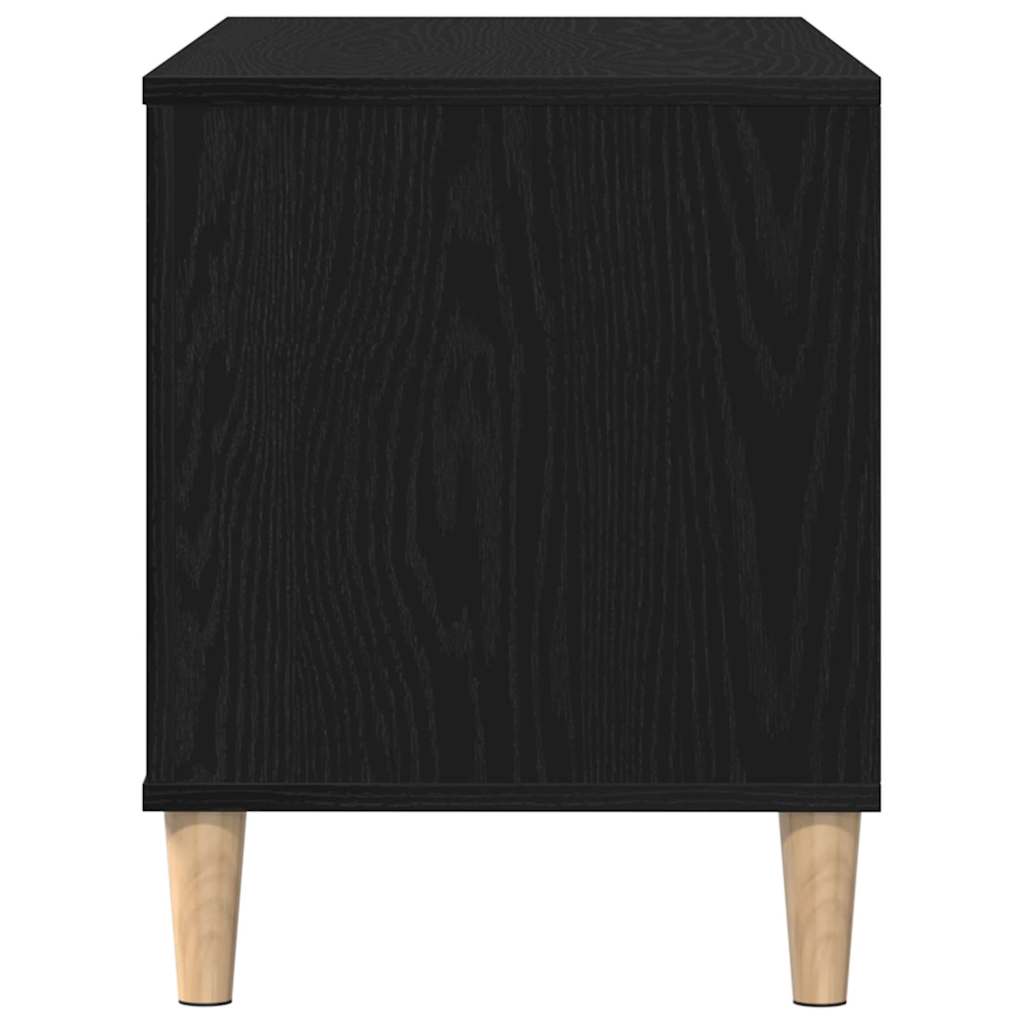Schallplattenschrank Schwarz Eichen-Optik 100 x 38 x 48 cm