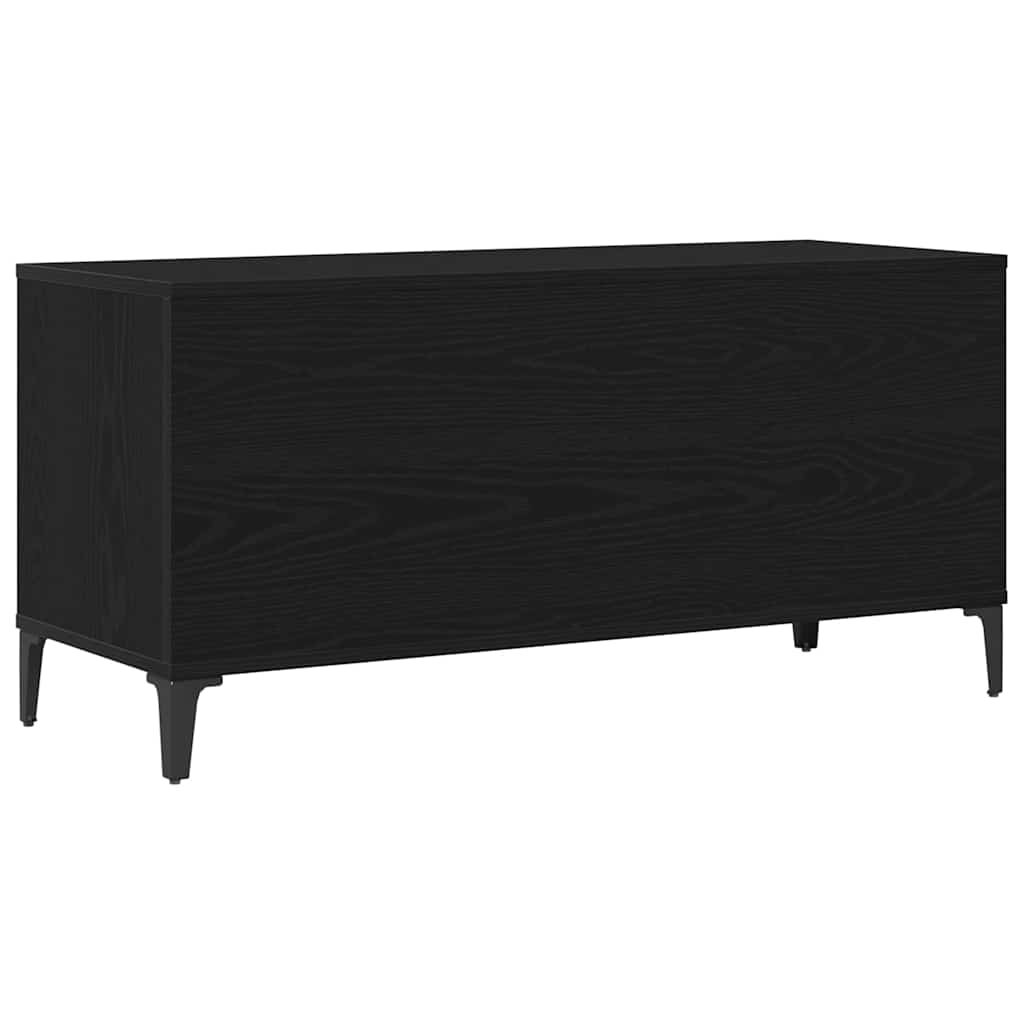 Schallplattenschrank Schwarz Eichen-Optik 100 x 38 x 48 cm