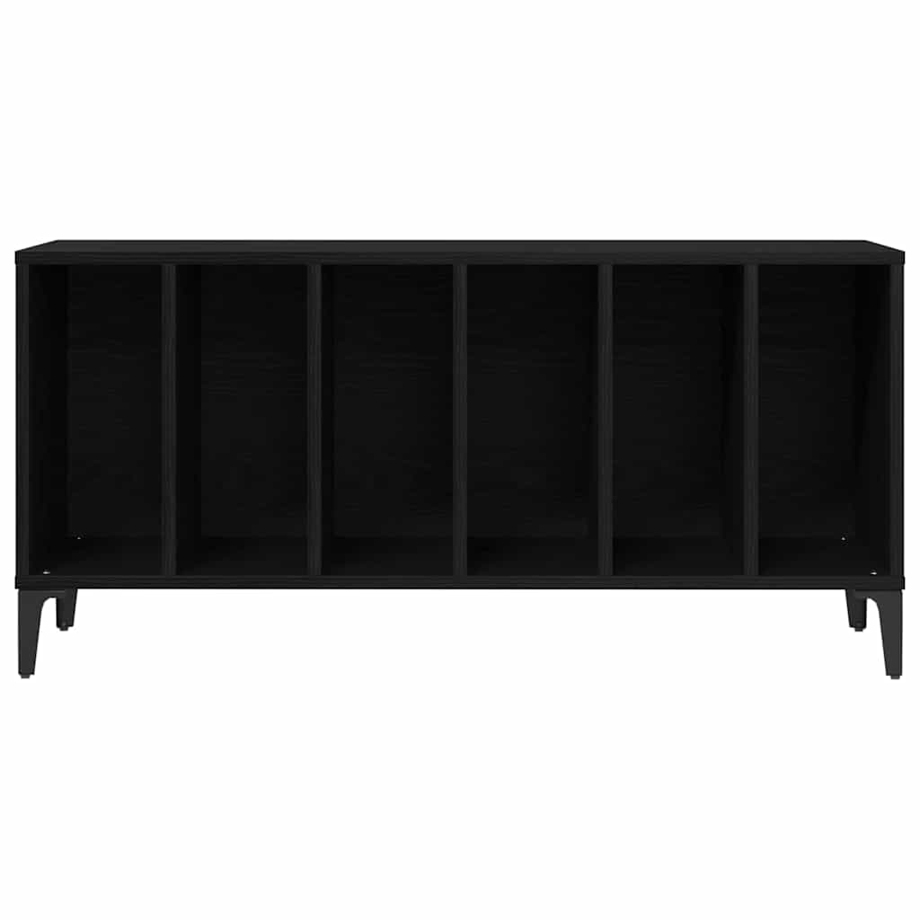 Schallplattenschrank Schwarz Eichen-Optik 100 x 38 x 48 cm