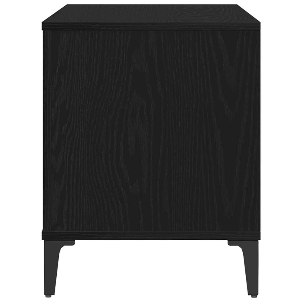 Schallplattenschrank Schwarz Eichen-Optik 100 x 38 x 48 cm