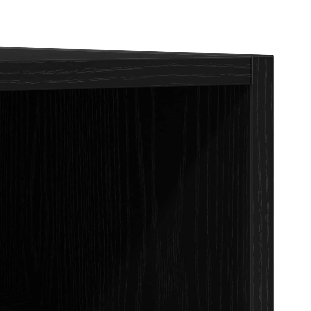 Schallplattenschrank Schwarz Eichen-Optik 84,5 x 38 x 89 cm