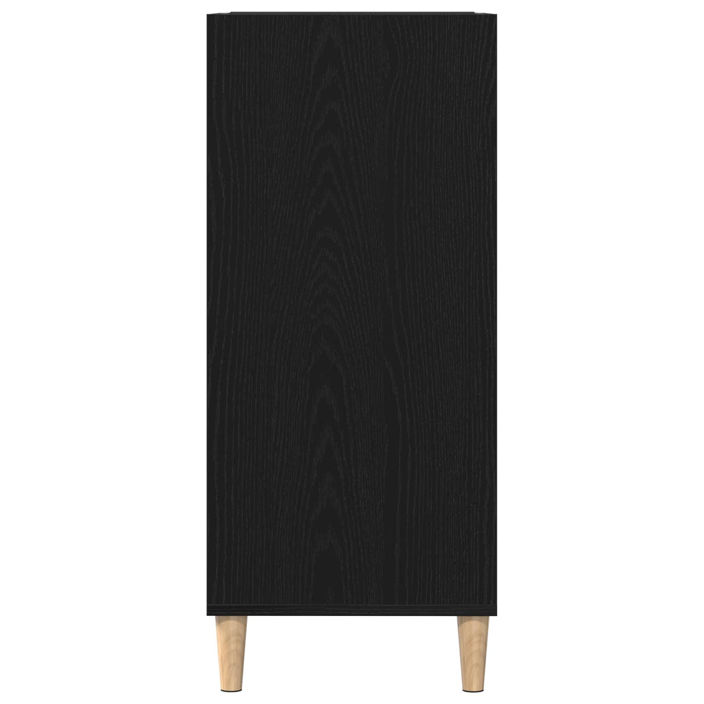Schallplattenschrank Schwarz Eichen-Optik 84,5 x 38 x 89 cm