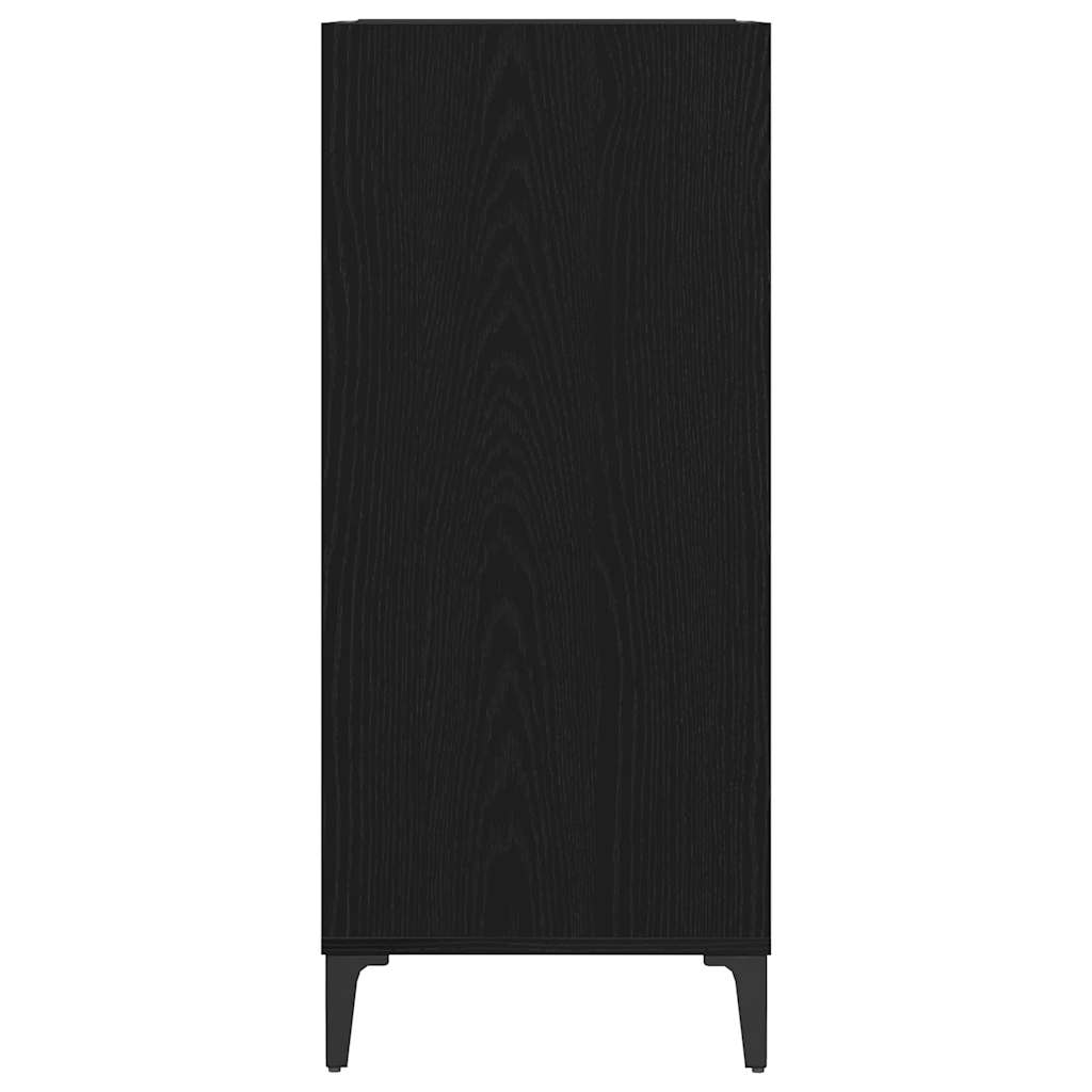 Schallplattenschrank Schwarz Eichen-Optik 84,5 x 38 x 89 cm