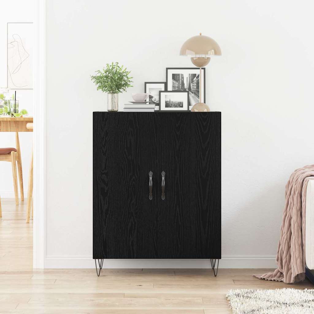 Sideboard Schwarz Eichen-Optik 69,5 x 34 x 90 cm Holzwerkstoff
