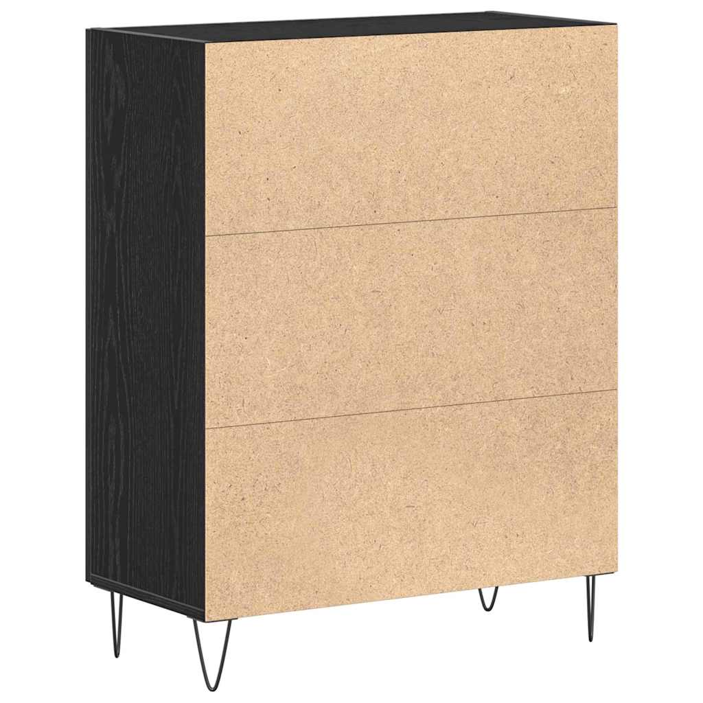 Sideboard Schwarz Eichen-Optik 69,5 x 34 x 90 cm Holzwerkstoff
