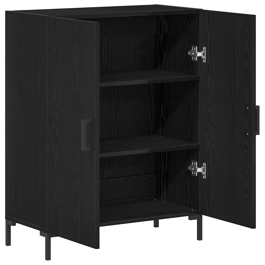 Sideboard Schwarz Eichen-Optik 69,5 x 34 x 90 cm Holzwerkstoff